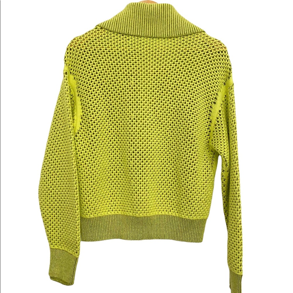 NWT Jonathan Simkhai Ariella Cotton Blend Sweater In Lime Green Sz S - Picture 9 of 15